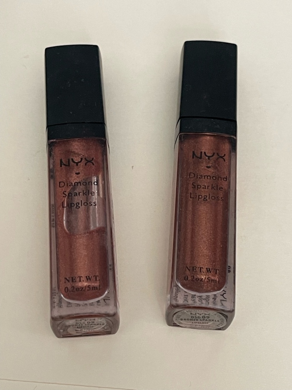 2 NYX Dramatic Sparkle Lipgloss DSG09 BRONZE SPARKLE Discontinued unsealed *NEW*
